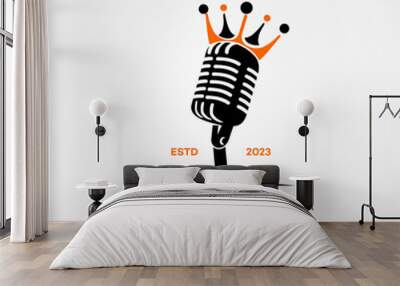 podcast logo vector template illustration design Wall mural