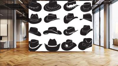 Cowboy hat silhouette  Wall mural