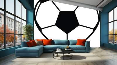 Soccer ball shaped heart clipart vector.  Heart with football symbol Wall mural