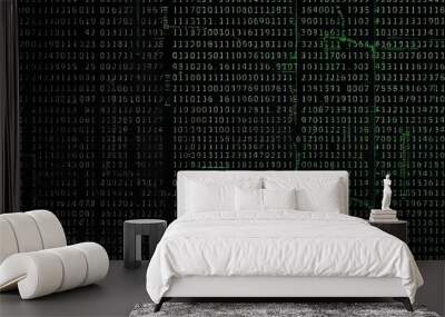 A digital matrix code pattern combined with a photogram style la Wall mural