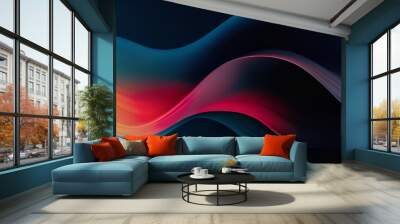 3D Gradient Waves Background Wall mural