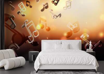 abstract music background with notes Wall mural