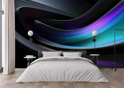 Big Neon Wave Background Wall mural