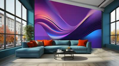 Big Neon Wave Background Wall mural