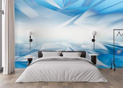 Blue and White Crystals Background Wall mural