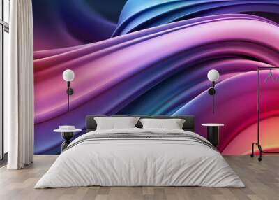 Bright Multicolored 3D Wave Background Wall mural