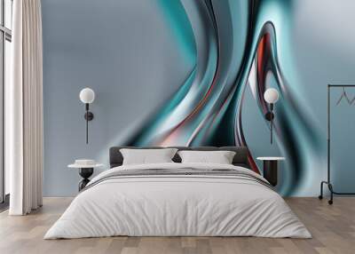 Chrome Metal Wave Background Wall mural