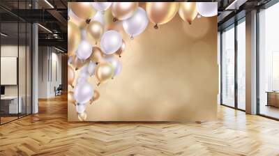 gold balloons Wall mural