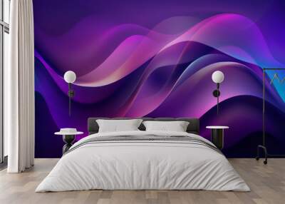 Holographic Neon Fluid Waves Wall mural