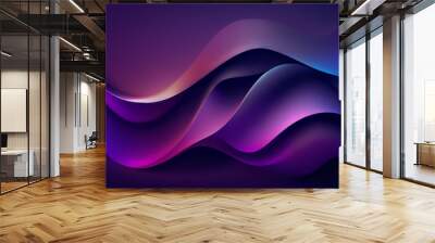 Holographic Neon Fluid Waves Wall mural