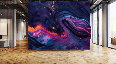 Magenta Colors Liquid Paints Wall mural