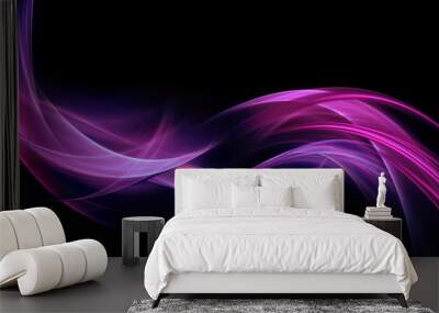 Purple Waves on Dark Wall mural