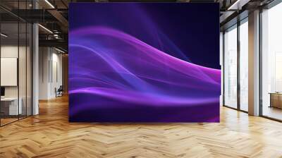 Purple Waves on Dark Wall mural