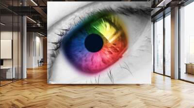 rainbow eye Wall mural