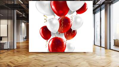 red and white balloons Wall mural