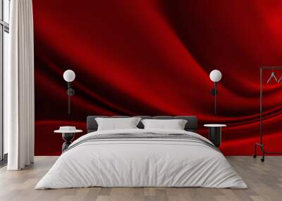 red Silk background Wall mural