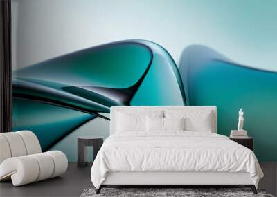 Wavy Glass Shapes Background Wall mural