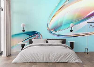 Wavy Glass Shapes Background Wall mural