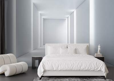 White Empty Room with Light Wall mural