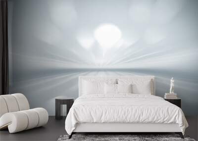 White Fractal Horizon Wall mural