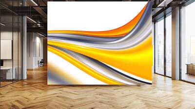 Yellow and Gray Waves Background Wall mural