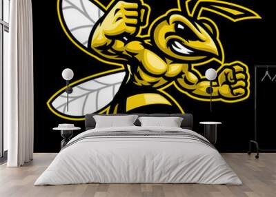 angry hornet wasp mascot Wall mural