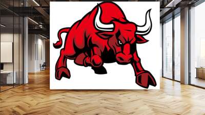 charging bull Wall mural