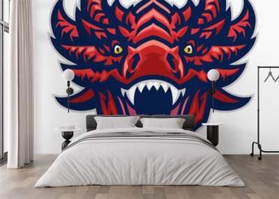 dragon head mascot angry Wall mural