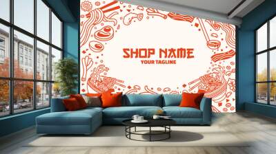 Japanese Ramen Shop Illustration Background Wall mural