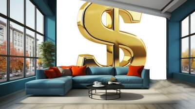 3D gold dollar sign symbolizing financial success, wealth, and investment opportunities. Suitable for business, finance, and economic concepts. Wall mural