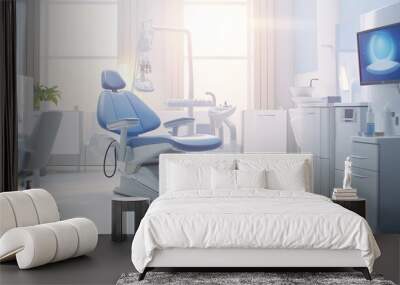 Dental clinic and dental care by dentist In a clean, white room Wall mural