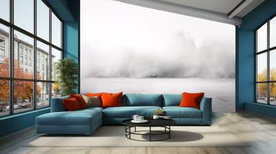 Empty white background with smoke or fog on the floor Wall mural