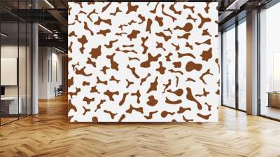 Vector brown leopard print pattern animal seamless. Cow skin abstract for printing, decorative and more Wall mural