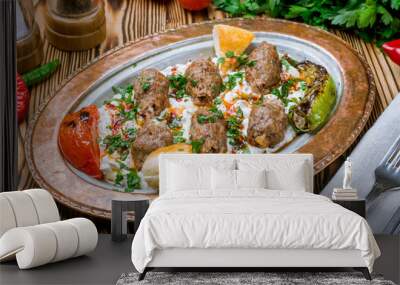 Ali Nazik Turkish cuisine on wooden table Wall mural