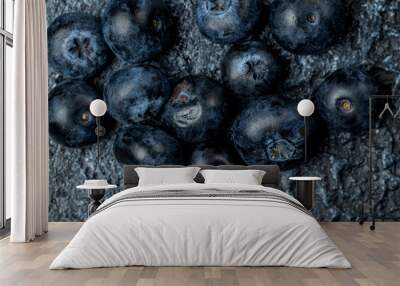 blueberries on dark concrete background Wall mural