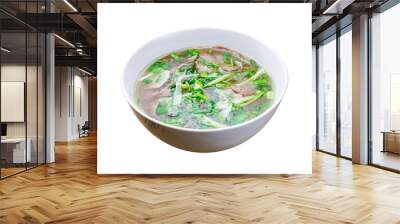 Soup Pho Bo isolated on white Wall mural