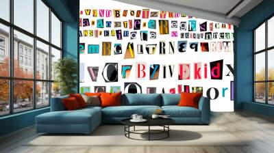 cutting Magazine Newspaper Letters, Cutout alphabet png Wall mural