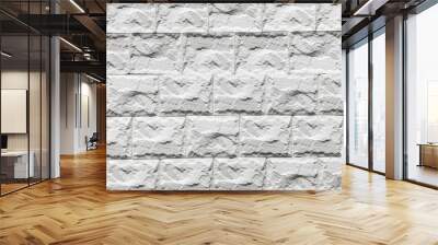 Background of old white brick wall pattern texture Wall mural