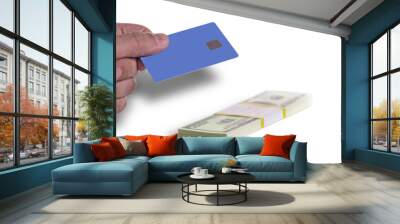 Bank card and dollars Wall mural