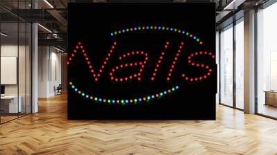 Nails multi color neon sign Wall mural