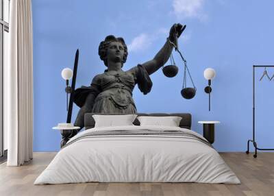 statue of lady justice in frankfurt germany Wall mural