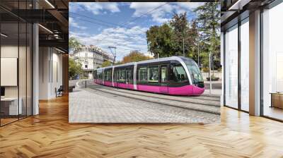 modern tram in dijon Wall mural