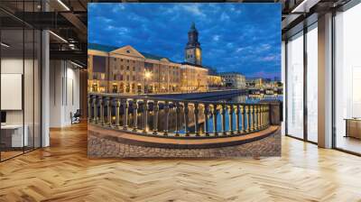 Panoramic view on the embankment from Residence bridge in the evening in Gothenburg, Sweden Wall mural