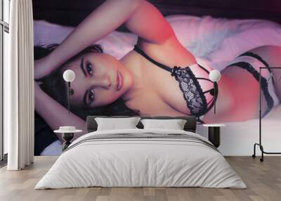 beautiful young woman in lingerie Wall mural