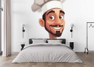 Cartoon Chef: Whimsical Culinary Character Wall mural