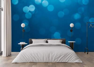 abstract blue bokeh light glitter background Wall mural