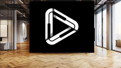 Play button and Piano logo design. triangle piano logo concept Wall mural