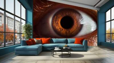 Beautiful brown eye wide open Wall mural