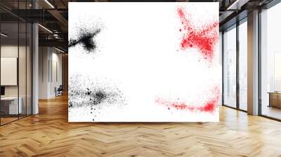 Set of black and red color vampire blood splatter background. grunge splatter brush stroke Wall mural