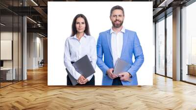 business partner isolated on white. businesspeople in suit. business teamwork and collaboration. brainstorming ideas. partnership concept. partner team. successful partnership. business team success Wall mural